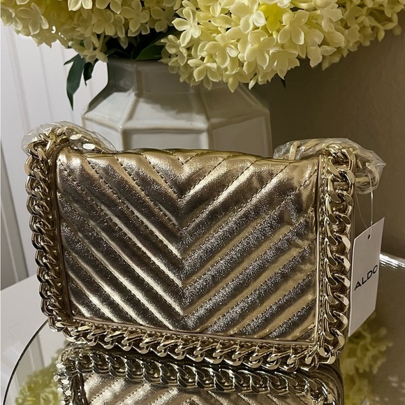 NWT Aldo Migreenwaldd Crossbody Bag, Gold - Picture 9 of 16
